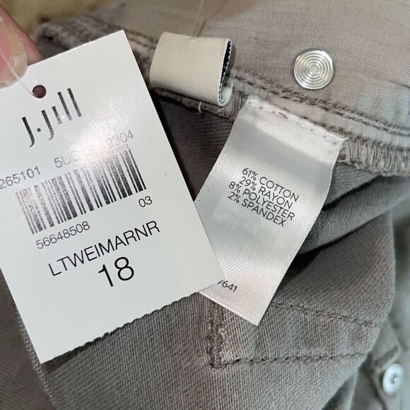 J. Jill Denim High Rise Crop Pull On Pants Jeans Stretch Size 18R Light Gray NWT - Picture 6 of 9